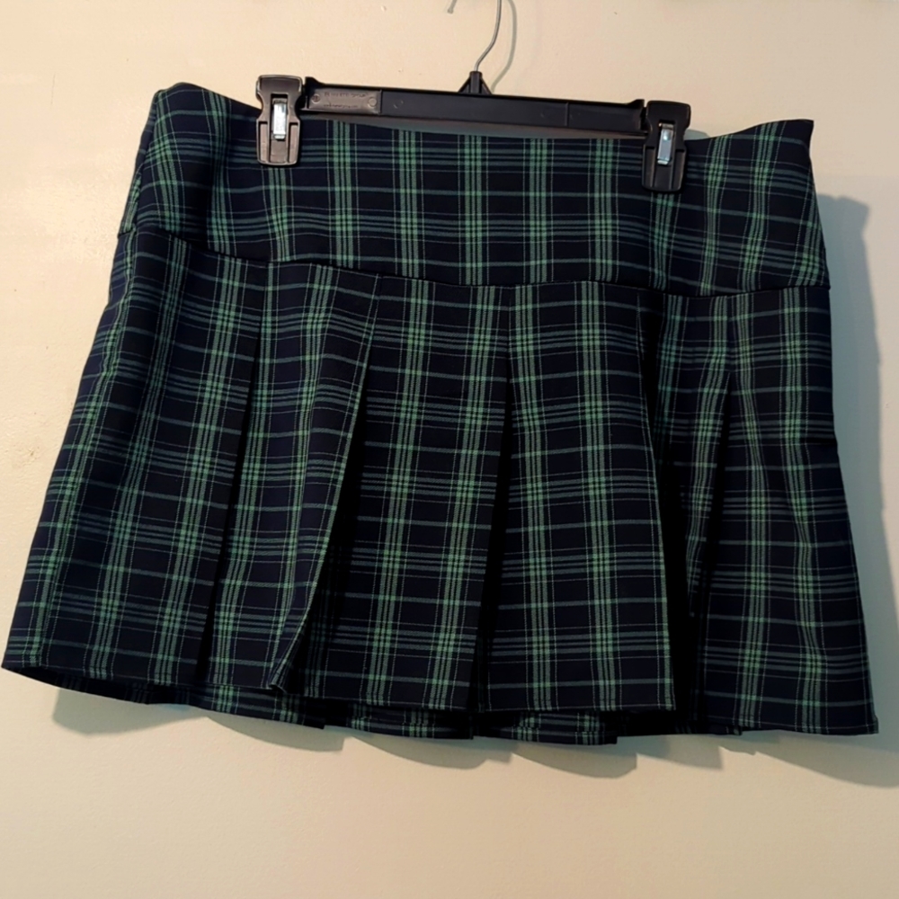 BP Plaid Pleated Mini Skirt